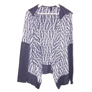 EUC Prana Gray printed cardigan hoodie M